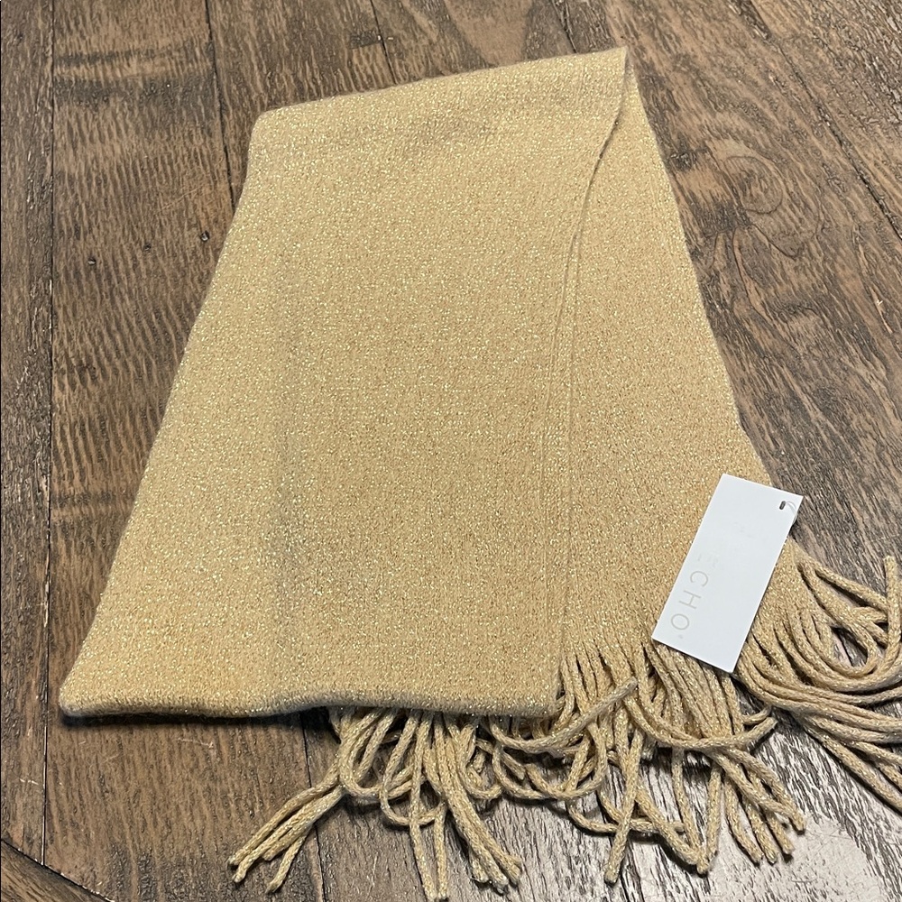 Echo Gold Fringed Scarf